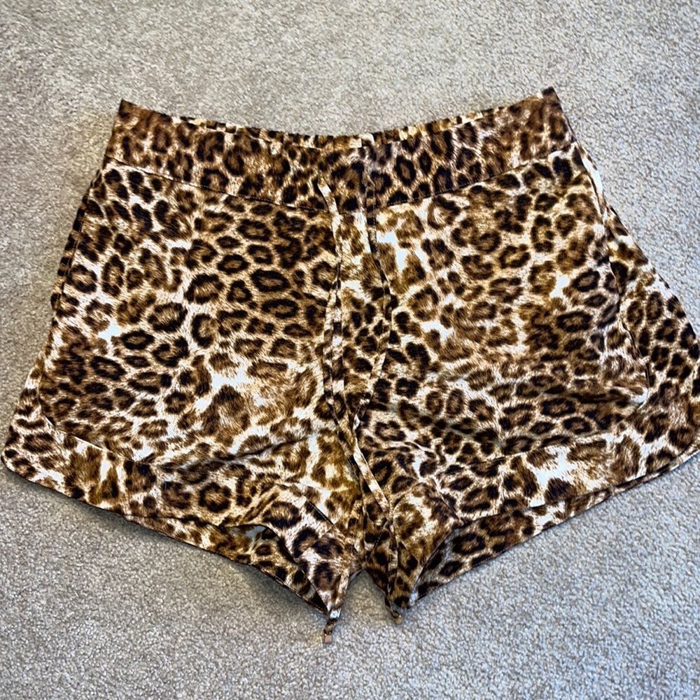 Jennifer Lopez Cheetah Print Silky Shorts Size XS